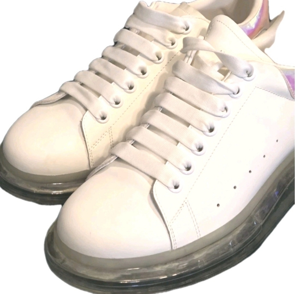 Alexander McQueen Clear Sole Holographic Chunky Sneakers US Men's Size 10 EU 43 - Picture 5 of 14
